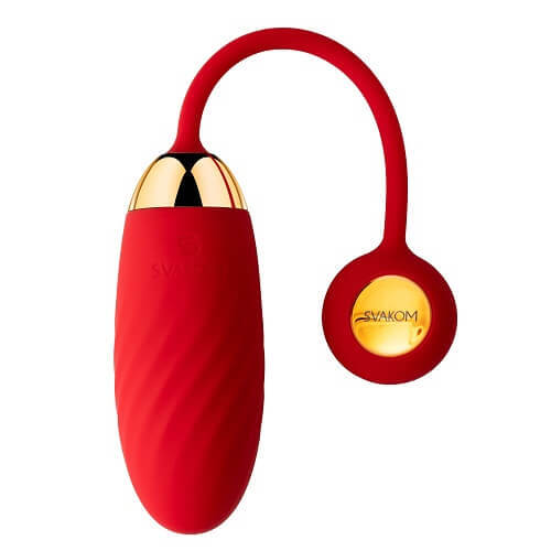 Red and gold silicone product with 'Svakom' branding on a white background