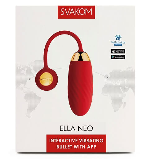 Svakom Ella Neo interactive vibrating bullet packaging on a white background